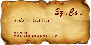 Száz Csilla névjegykártya